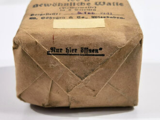 Pack "100g gewöhnliche Watte" datiert 1941