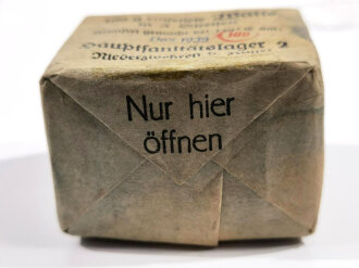 Pack "100 g entfettet Watte" datiert 1939