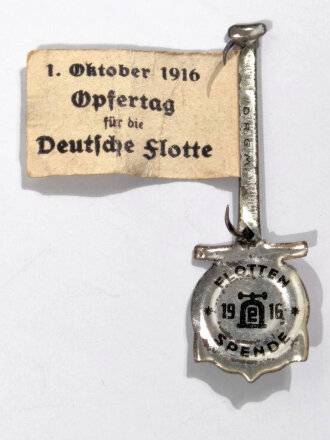 Spendenabzeichen " 1. Oktober 1916 Opfertag für die Deutsche Flotte "