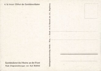 Ansichtskarte "In treuer Obhut der Sanitätssoldaten" -  Sanitätsdienst des Heeres an der Front