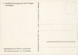 Ansichtskarte "Ärztliche Versorgung auf dem Truppenverbandplatz" -  Sanitätsdienst des Heeres an der Front