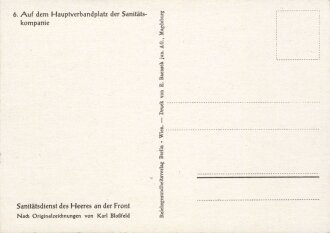 Ansichtskarte "Auf dem Hauptverbandplatz der Sanitätskompanie" -  Sanitätsdienst des Heeres an der Front