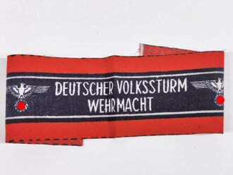 Armbinde Deutscher Volkssturm,ungetragenes Stück, Gesamtlänge 38,5 cm