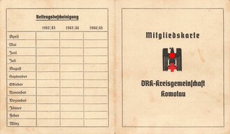 DRK Deutsches Rotes Kreuz, Mitgliedskarte Kreisgemeischaft Komotau,1939
