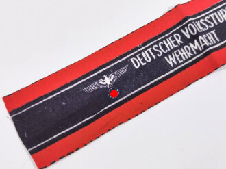 Armbinde Deutscher Volkssturm, ungetragenes Stück, Gesamtlänge 39 cm