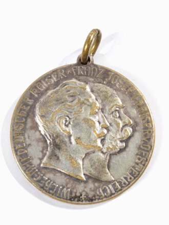 Tragbare Medaille " Wilhelm II. Deutscher Kasier  und Franz Josef I. Kasier v. Österreich, Druchmesser 30mm