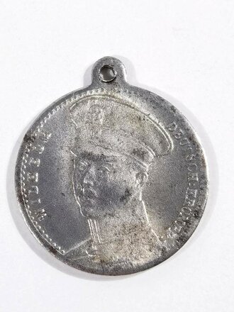 Tragbare Medaille " Kaiser Deutsch Kronpr. - Feldgrau 1914/15 Verein für Kriegswohlfahrt in Armee und Marine Berlin " Durchmesser 19mm