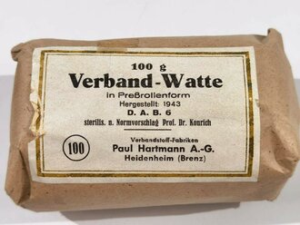 Pack " 100g Verbandwatte" Herstellungsjahr 1943
