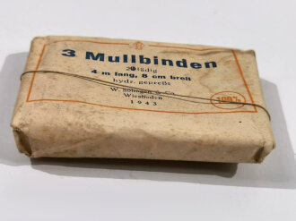 Pack " 3 Mullbinden" Herstellungsjahr 1943