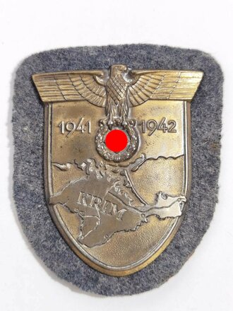 Krimschild 1941/ 1942  auf Luftwaffenstoff, Eisen bronziert