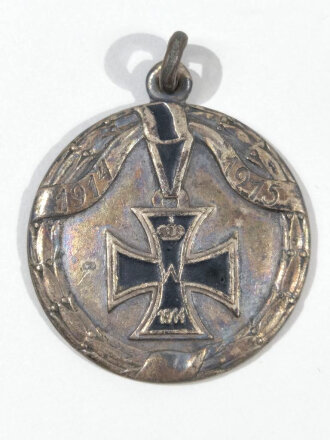 1. Weltkrieg, Patriotrisches Abzeichen, Medaillon, mittig Eisernes Kreuz 1914, Durchmesser 26mm
