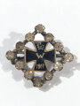 1. Weltkrieg, Patriotrisches Abzeichen, Eisernes Kreuz 1917 mit Glassteinen verziert, Spitze zur Spitze 23mm