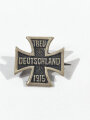 1. Weltkrieg, Patriotrisches Abzeichen, " Broschierung in Form Eisernes Kreuz mit Treu Deutschland 1915 " größe 15mm