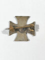 1. Weltkrieg, Patriotrisches Abzeichen, " Broschierung in Form Eisernes Kreuz mit Treu Deutschland 1915 " größe 15mm