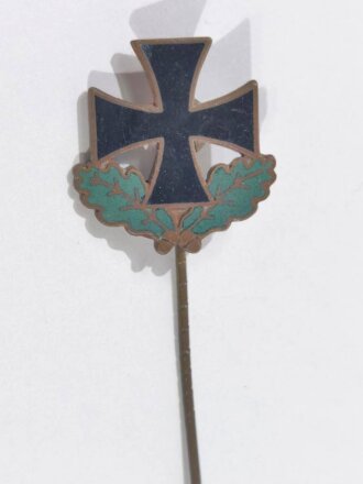 1. Weltkrieg, Patriotrische Anstecknadel " Eisernes Kreuz " Größe mit Eichenlaub 20mm