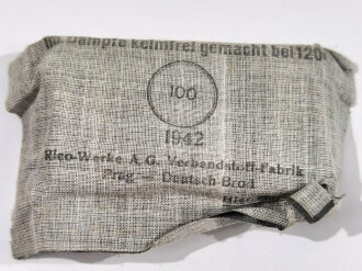 Verbandpäckchen Wehrmacht für den Verbandkasten. Kleines Modell datiert 1942