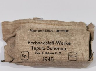 Verbandpäckchen Wehrmacht für den Verbandkasten. Großes Modell datiert 1945