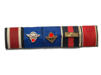 5er Bandspange, Polizeidienstauszeichnung, Reichsarbeitsdienst Auszeichnung, Anschlussmedaille mit Prager Burg Auflage und Anschlussmedaille 13. März 1938, sehr guter zustand, Breite 77mm