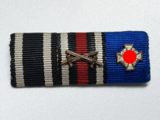 3er Bandspange eines Kriegsteilnehmers im 1. Weltkrieg mit Eisernen Kreuz 2. Klasse 1914, Breite 50mm