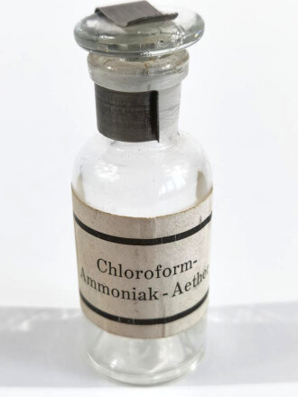 Glasflasche " Chloroform Ammoniak - Aether"...