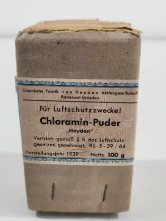 Glas  " Chloraminpuder " in Umverpackung...