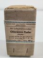 Glas  " Chloraminpuder " in Umverpackung datiert 1939, gehört so in die Luftschutz Hausapotheke