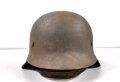 Heer, Stahlhelm Modell 1942. Originallack, zusammengehöriges Stück, ungereinigt