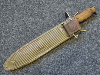 US Army WWI, Bolo knife in hard to find metal scabbard. Untouched example