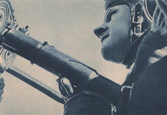 Ansichtskarte Luftwaffe "Augenblick schärffter Konzentration: Der MG Schütze" - Der Adler die große Luftwaffen-Illustrierte