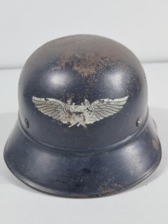 Stahlhelm Luftschutz. Originallack, ungereinigtes...