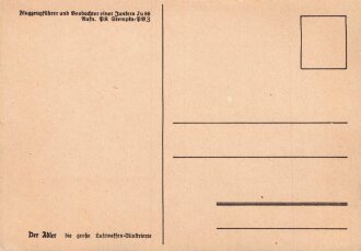 Ansichtskarte Luftwaffe "Flugzeugführer und Beobachter eines Junkers Ju 88" - Der Adler die große Luftwaffen-Illustrierte