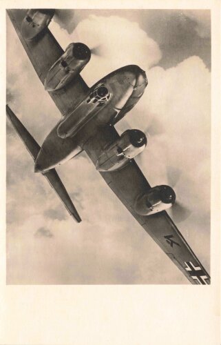 Ansichtskarte Luftwaffe "Der viermotorige Fernkampfbomber der deutschen Luftwaffe Focke-Wulf Fw 200-c CONDOR mit 4 BMW Bramo-Motoren"