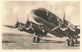 Ansichtskarte Luftwaffe "Der viermotorige Fernkampfbomber der deutschen Luftwaffe Focke-Wulf Fw 200-c CONDOR mit 4 BMW Bramo-Motoren"