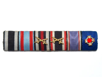 6er Bandspange eines Veteranen des 1. Weltkriegs und Kriegsteilnehmer im 2 Weltkrieg, Breite 89mm, sehr guter Zustand