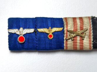 6er Bandspange eines Heeres Soldaten mit verschiedenen Auszeichnungen, Breite 91mm