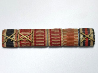 6er Bandspange eine Kriegsteilnehmers, dreifach Österreich Verdienst- Orden, Breite 93mm