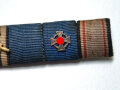 6er Bandspange eines Soldaten aus dem 1. Weltkrieg, mit Treudienst und Luftschutz- Ehrenzeichen, Breite 91mm