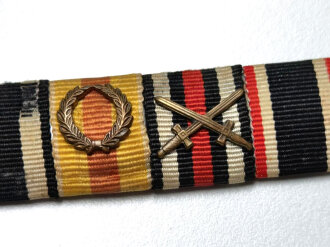 6er Bandspange eines badischen Veteranen, Mit Auflage und...