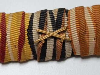 4er Bandspange eines badischen Veteranen mit Schutzwall-...