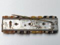 4er Bandspange eines badischen Veteranen mit Schutzwall- Ehrenzeichen, Breite 60mm, Rückseite defekt