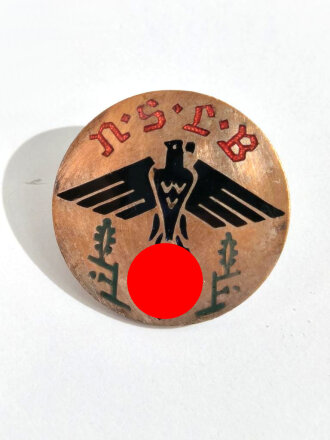 Nationalsozialistischer Lehrerbund, Mitgliedsabzeichen 2. Form, rückseitig mit Klebereste