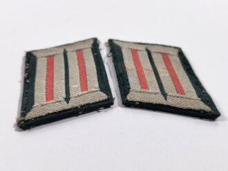 Heer, Paar Kragenspiegel für Offiziere der Panzertruppe, getragenes Paar