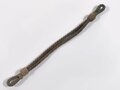 Mützenschnur für eine Schirmmütze aus der Zeit des 2.Weltkrieg. Metallfaden, Gesamtlänge 28cm