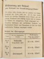 Dienstbestätigungsbuch für SA, SS und HJ, hier eines Angehörigen des NSKK Motorsturm 21 aus Neunkirchen.