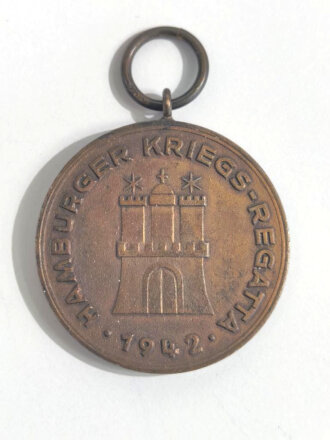 Tragbare Medaille NSRL Hamburger Kriegs- Regatta 1942 , Durchmesser 34mm