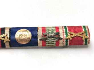 6er Bandspange mit Auflage Preussen für Treue Dienste, Breite 91mm