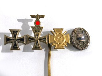 Miniatur mit Wiederholungsspange zum Eisernen Kreuz 1. Klasse 1914, Größe 9mm