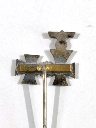 Miniatur mit Wiederholungsspange zum Eisernen Kreuz 1. Klasse 1914, Größe 9mm