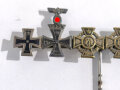 Miniatur Wiederholungsspange, Oldenburg Kreuz 1. und 2. Klasse, 9mm