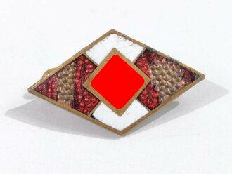 Hitler- Jugend, Mitgliedsabzeichen 25mm, Rote Emaille oben wie unten Beschädigt